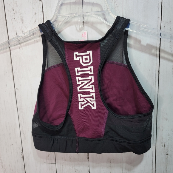 Victoria's Secret Pink Women's Purple/Black Mesh High Neck Bra Top Size Small. - Picture 3 of 5